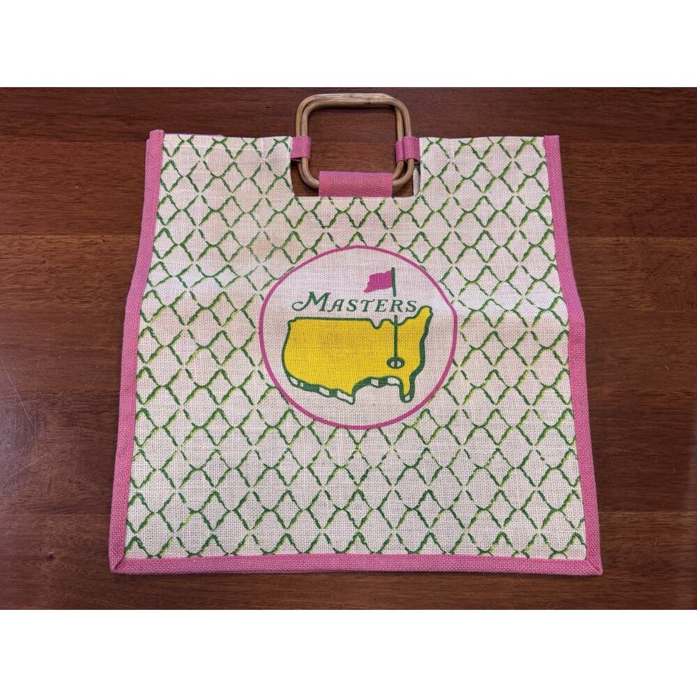 Masters Jute Tote Bag Burlap Augusta National Golf Shopping